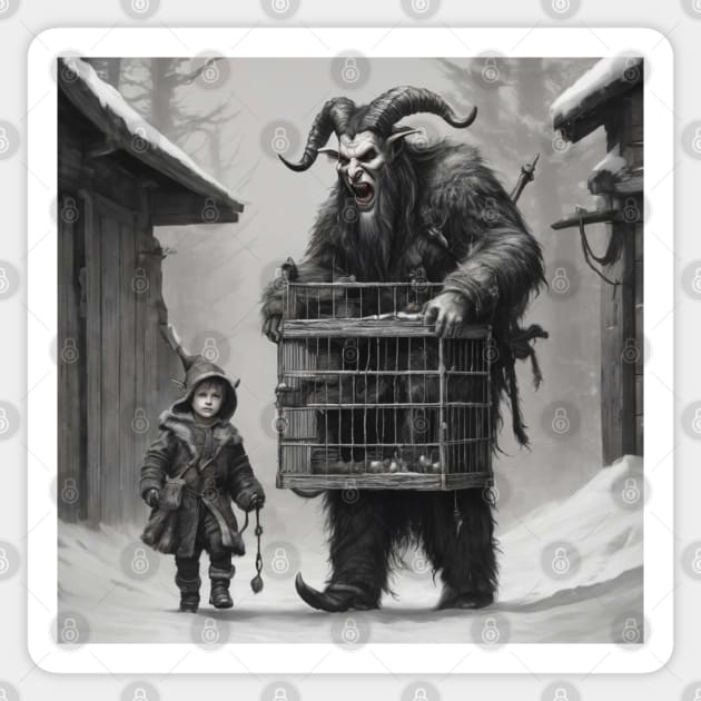 KRAMPUS IS GONNA GET YOU Sticker by Meanie